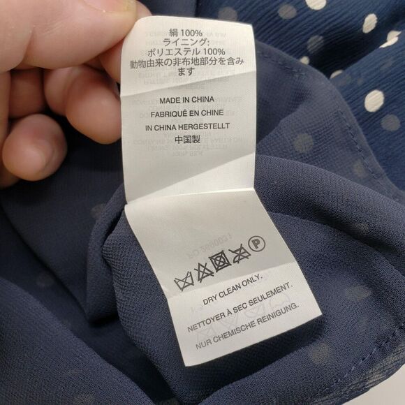 J Crew Shirt Womens 6 Silk Polka Dot Ruffle Long Sleeve F4736 Top - Picture 11 of 13